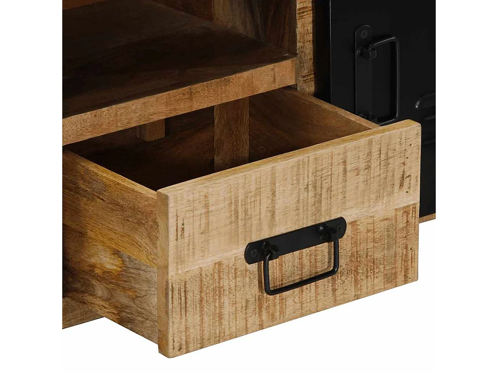 Meuble TV 100x30x40 cm bois massif de manguier brut