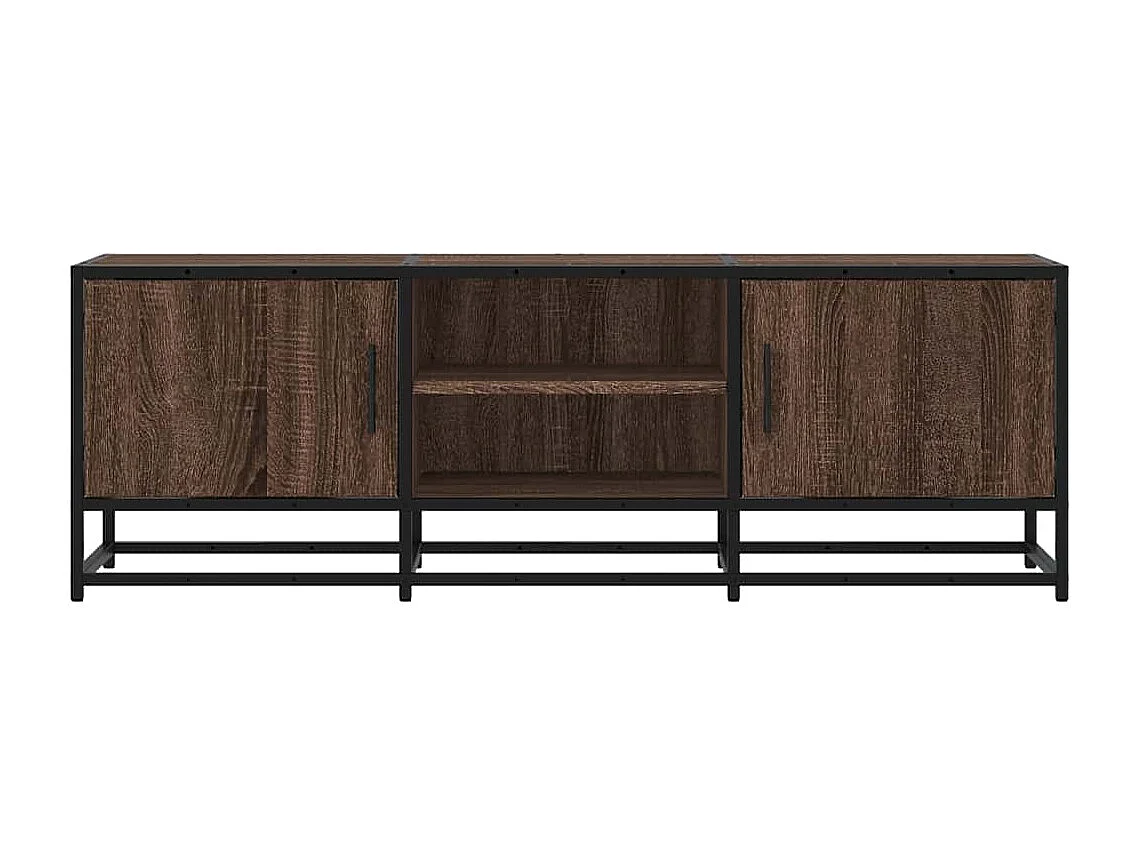 Meuble TV chêne marron 120x35x41 cm bois d'ingénierie et métal