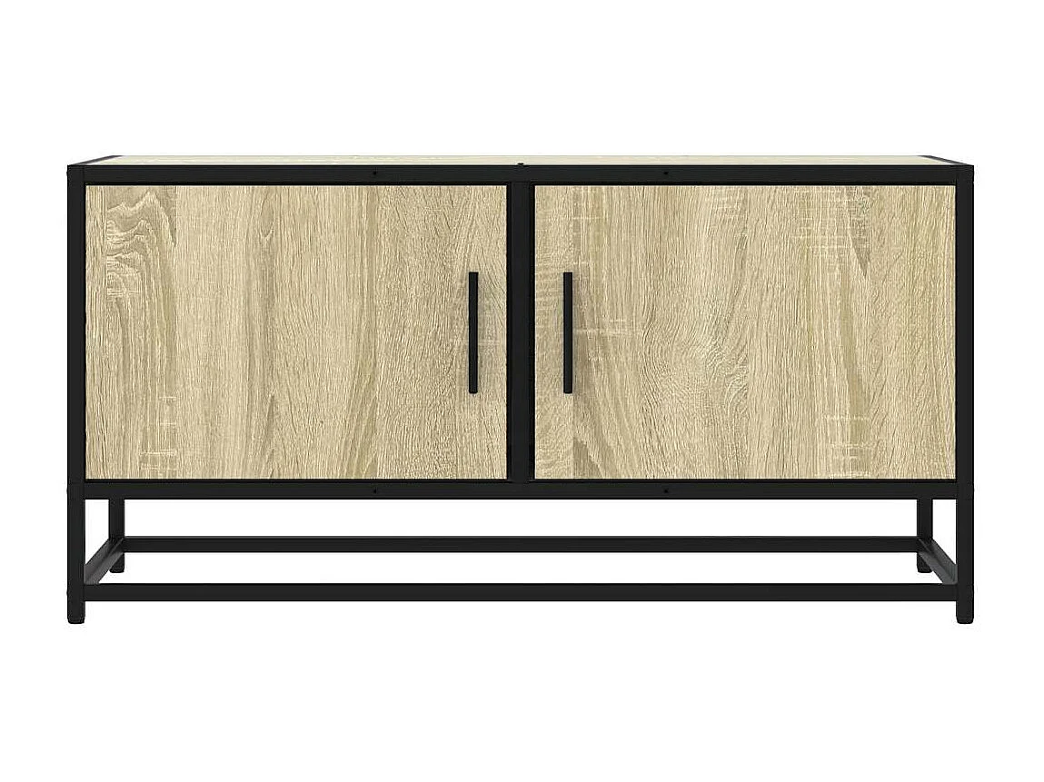 Meuble TV chêne sonoma 80x34,5x40 cm bois d'ingénierie et métal