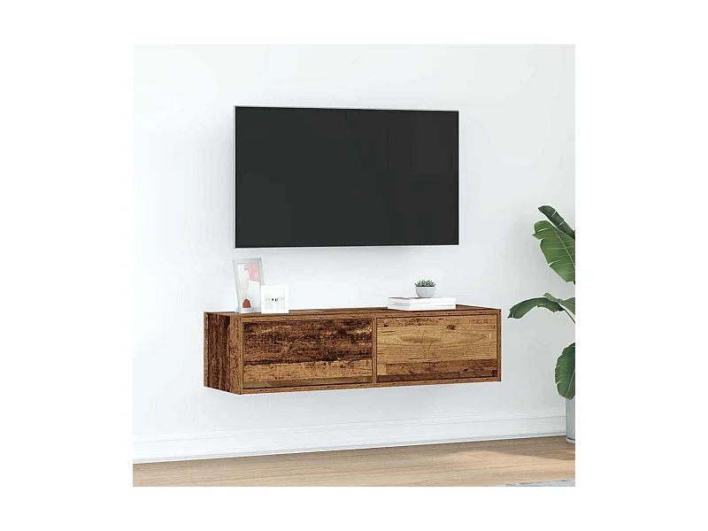 TV Kast met lade Oud hout 100 x 31 x 25,5 cm Bewerkt hout