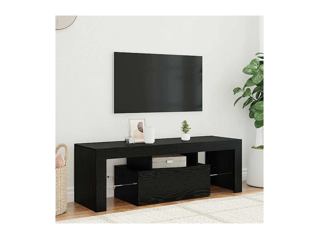Meuble TV Noir 120 x 35 x 40 cm Bois d'ingénierie