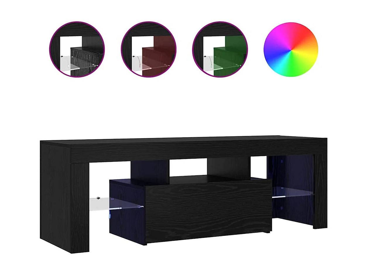 Meuble TV Noir 120 x 35 x 40 cm Bois d'ingénierie