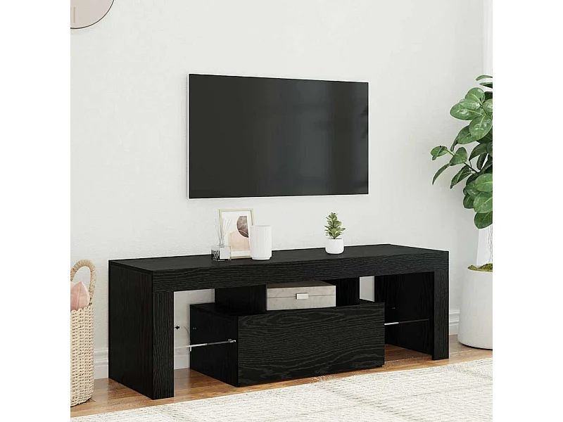 Meuble TV Noir 120 x 35 x 40 cm Bois d'ingénierie