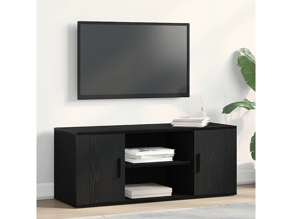 Meuble TV Chêne noir 100 x 35 x 40 cm Bois d'ingénierie