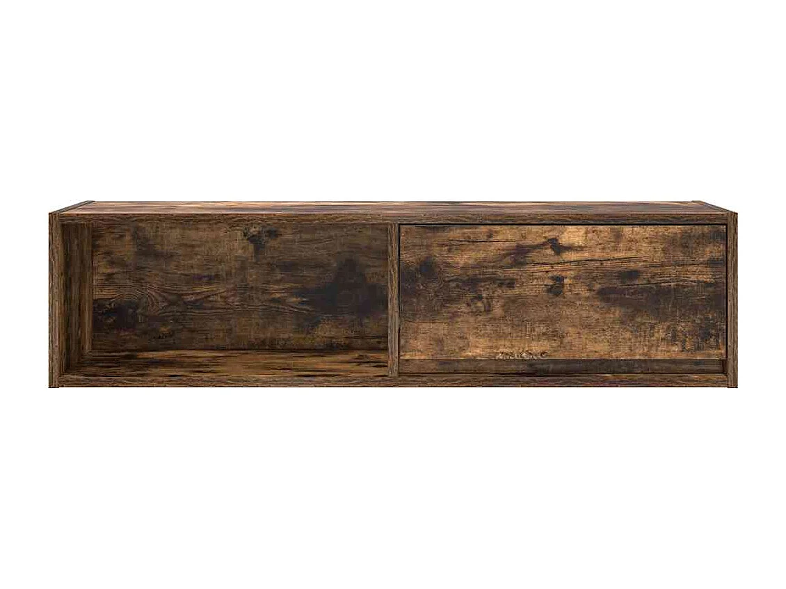 Meuble TV chêne fumé 100x31x25,5 cm bois d'ingénierie