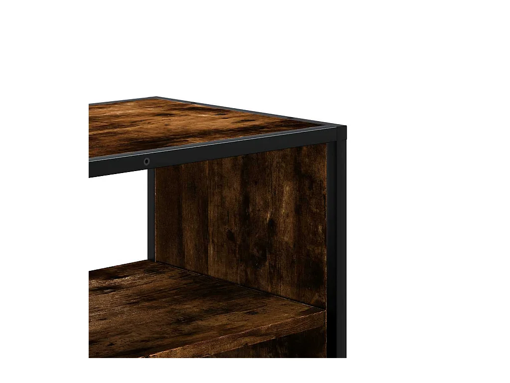 Meuble TV chêne fumé 80x31x39,5 cm bois d'ingénierie et métal