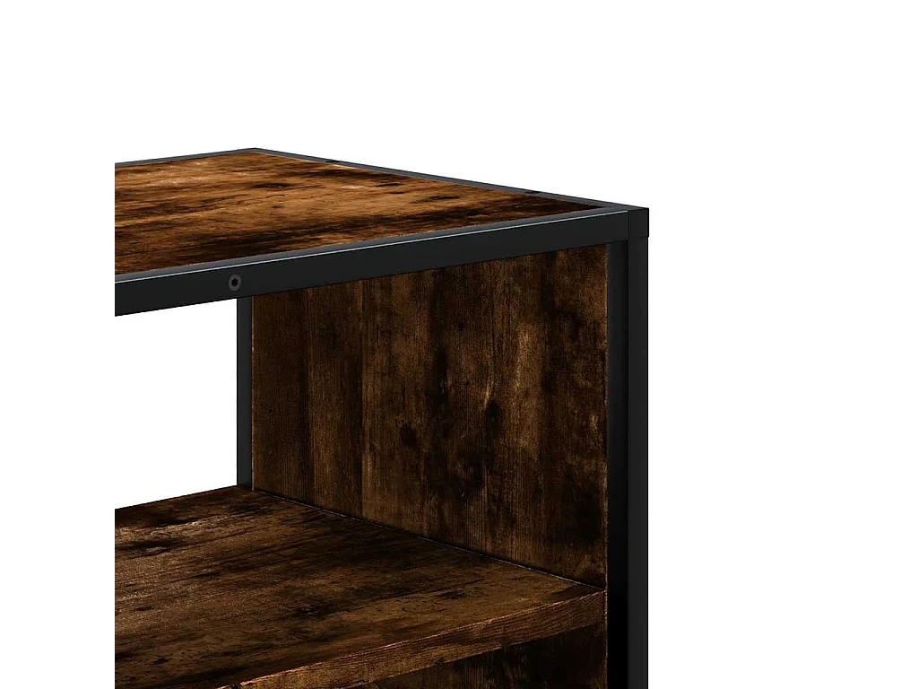 Meuble TV chêne fumé 80x31x39,5 cm bois d'ingénierie et métal
