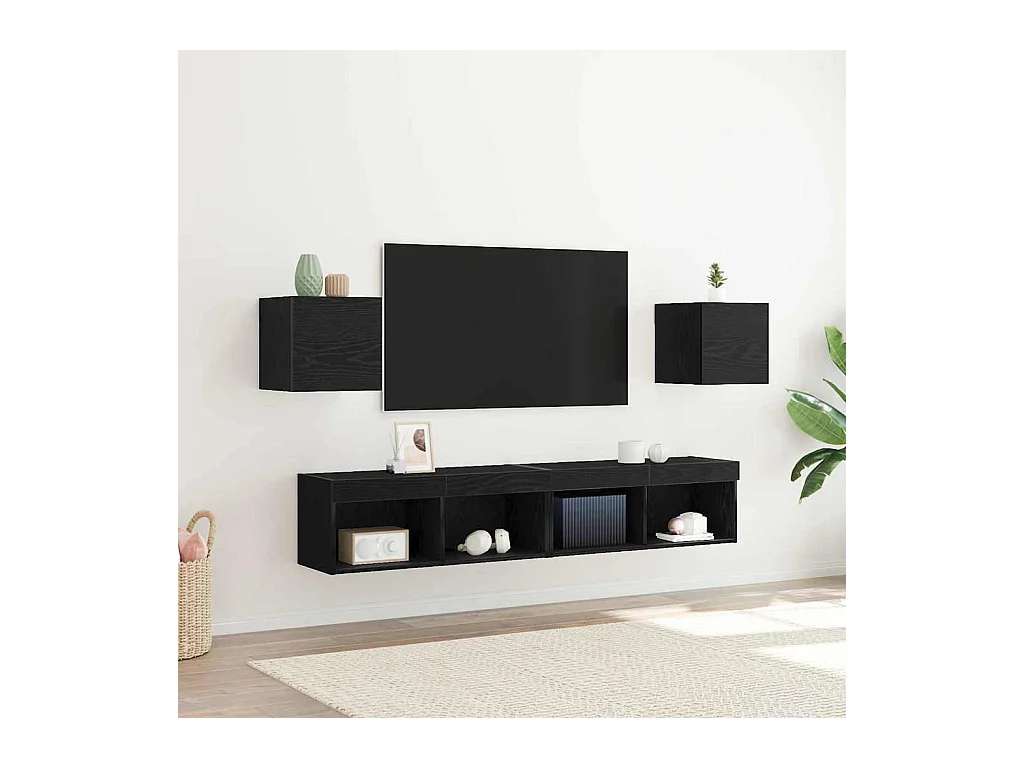 Gabinete para TV 2 peças Preto 30.5 x 30 x 30 cm