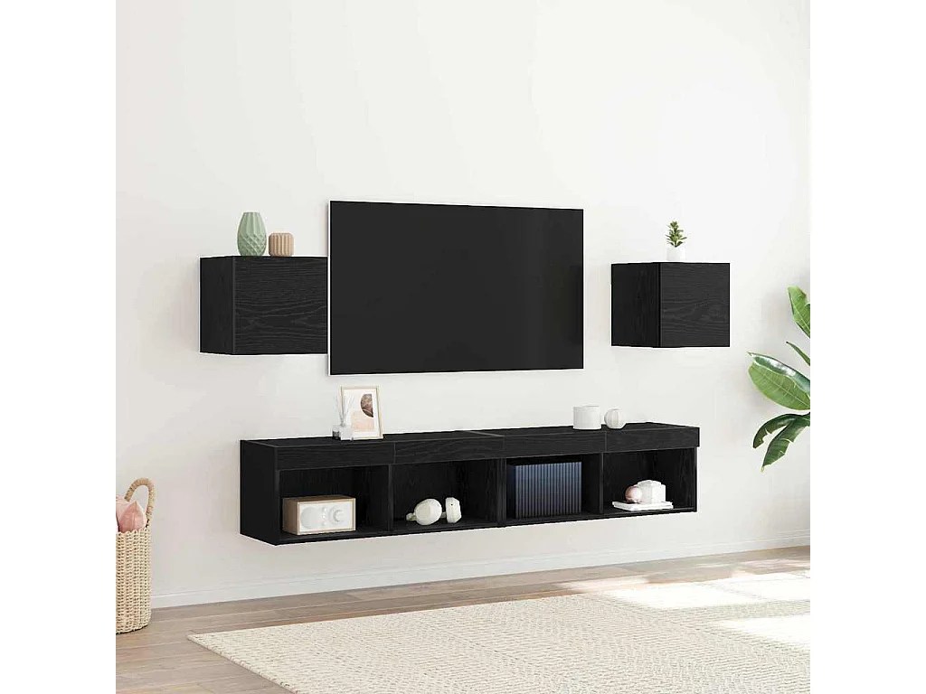 Gabinete de TV 2 pcs Negro 30.5 x 30 x 30 cm