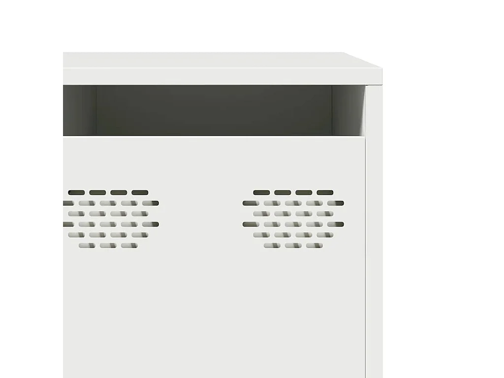 Meuble TV blanc 202x39x43,5 cm acier laminé à froid