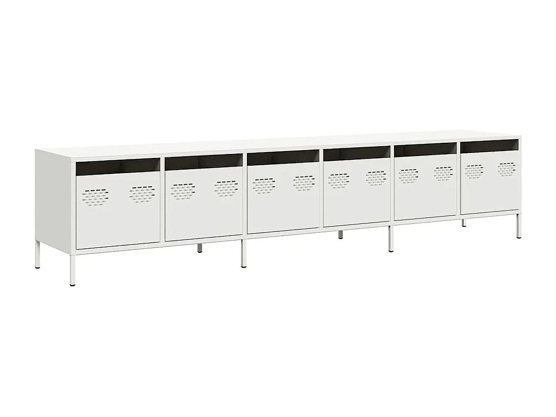 Mueble para TV acero laminado en frío blanco 202x39x43,5 cm