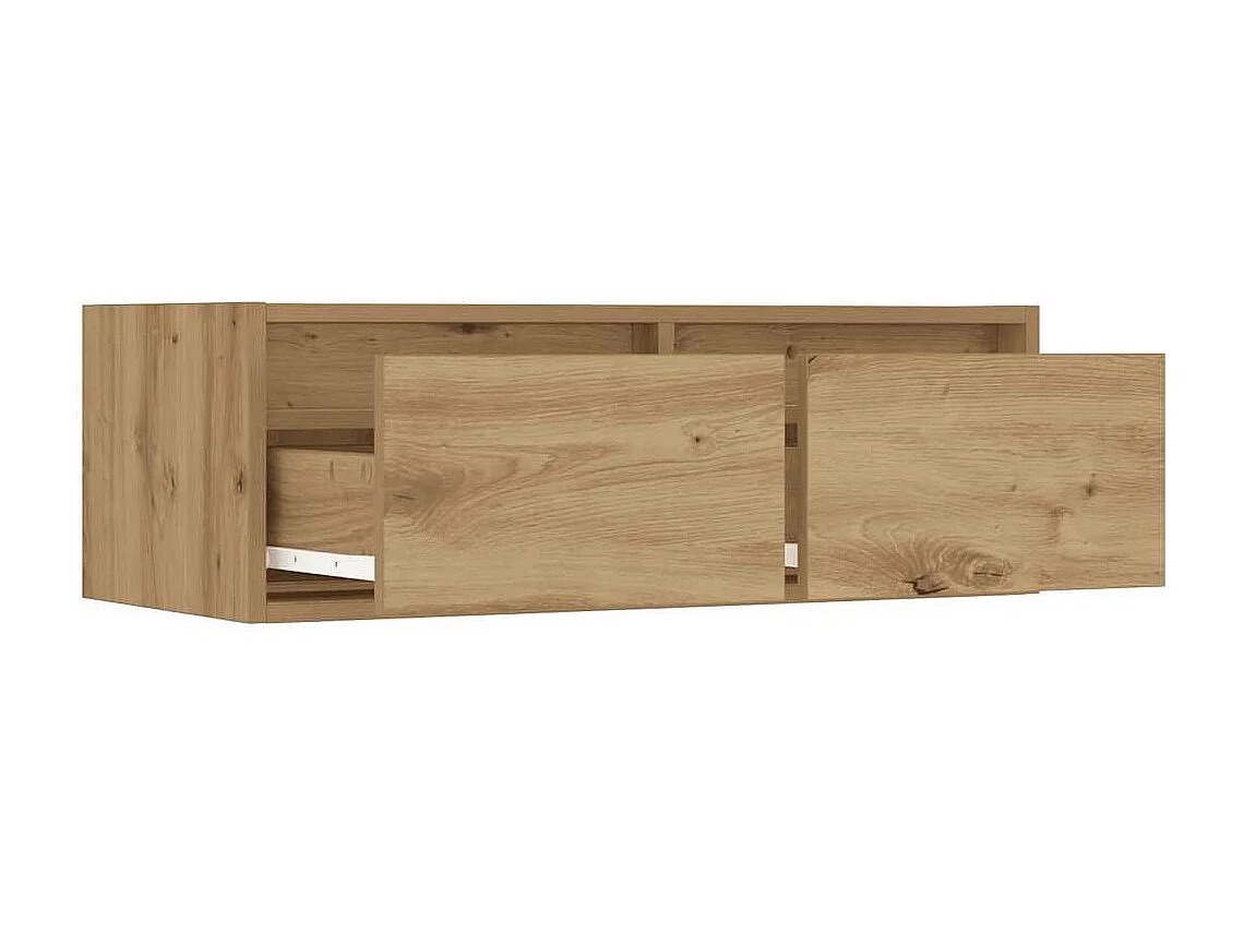 Meuble TV avec lumières LED chêne artisanal 75x35,5x25 cm