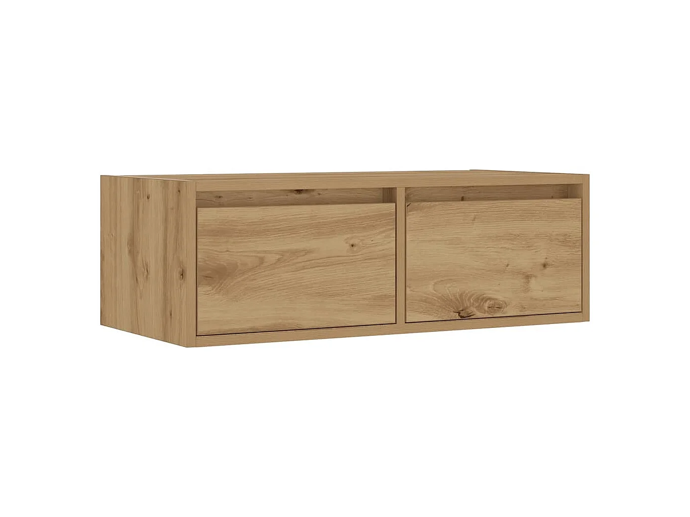 Meuble TV avec lumières LED chêne artisanal 75x35,5x25 cm