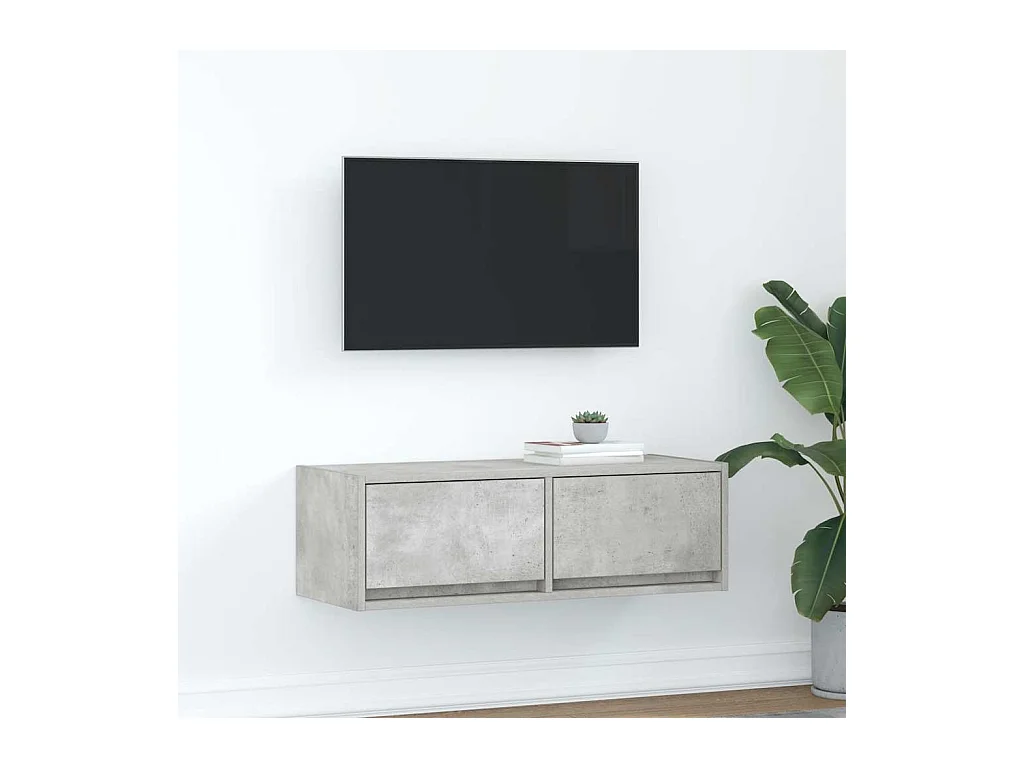 Móvel de TV 80x31x25,5 cm derivados de madeira cinza cimento