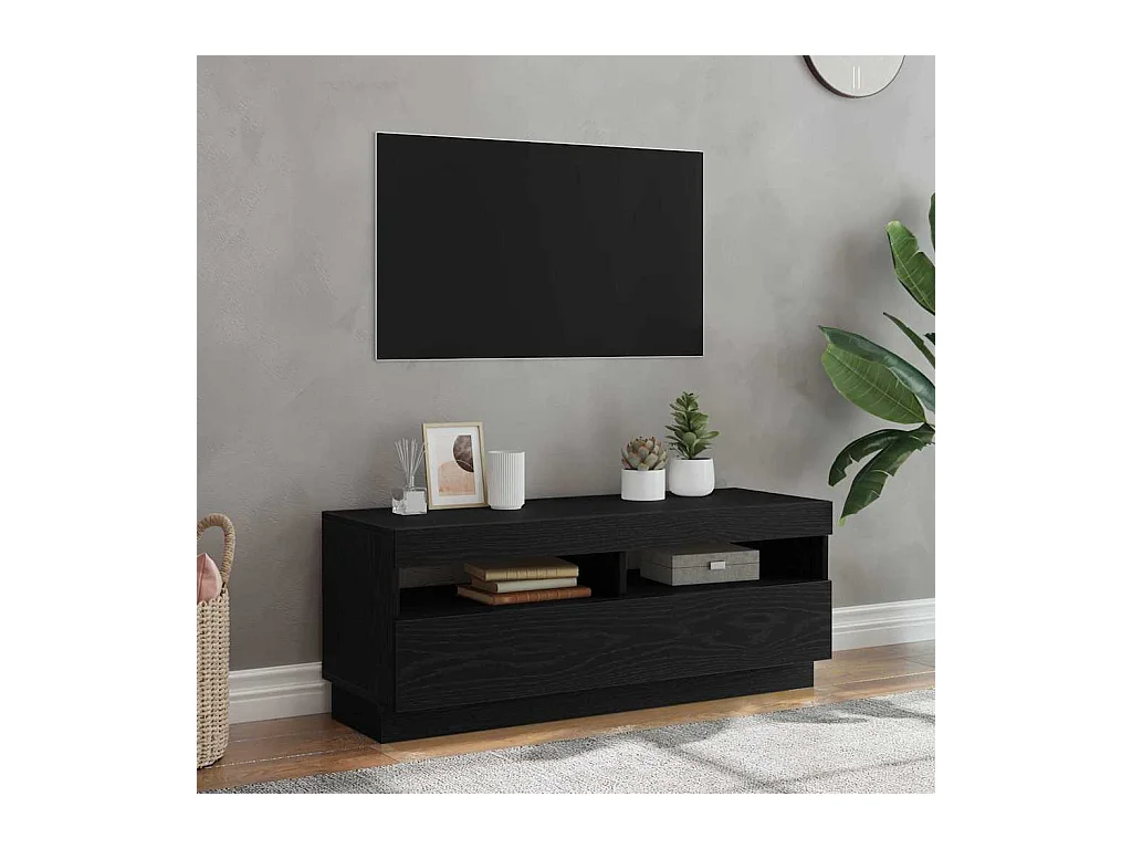 TV Kast Zwart 100 x 35 x 40 cm Bewerkt hout