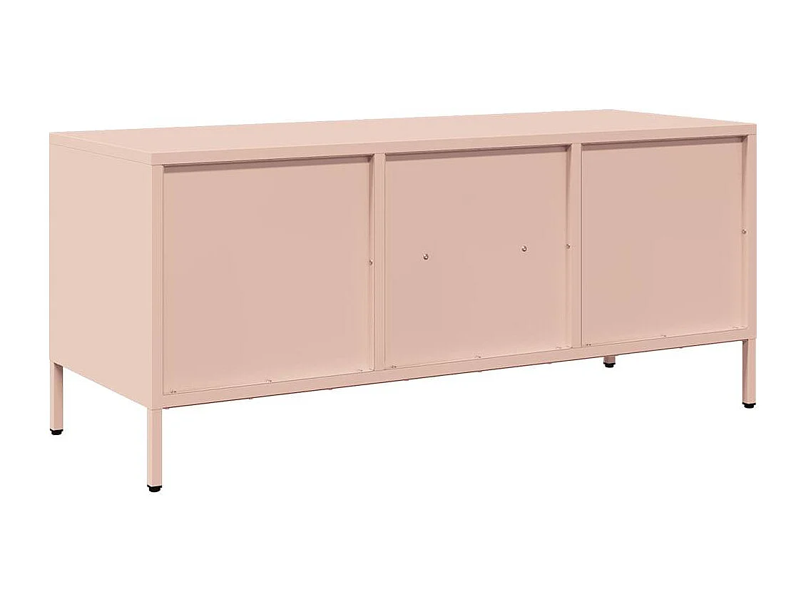Meuble TV rose 101,5x39x43,5 cm acier laminé à froid