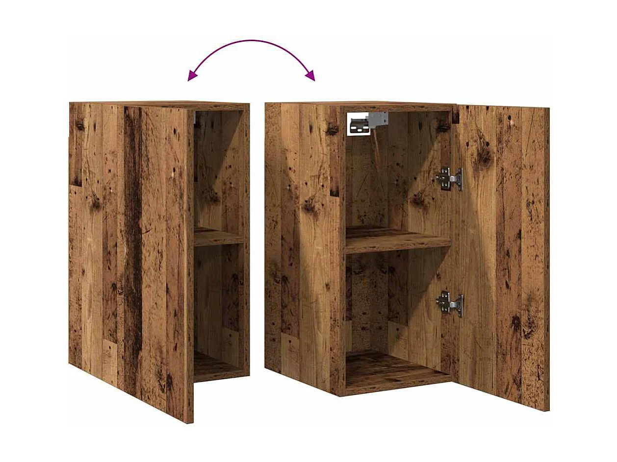 Meubles TV 2 pièces vieux bois 30,5x30x60 cm bois d'ingénierie