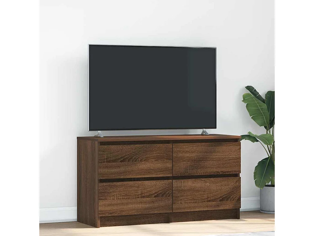 Meuble TV chêne marron 100x35x54 cm bois d'ingénierie