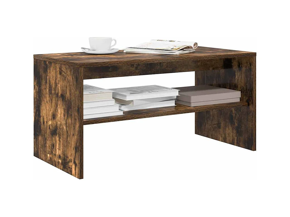 Meuble TV chêne fumé 80x40x40 cm bois d'ingénierie