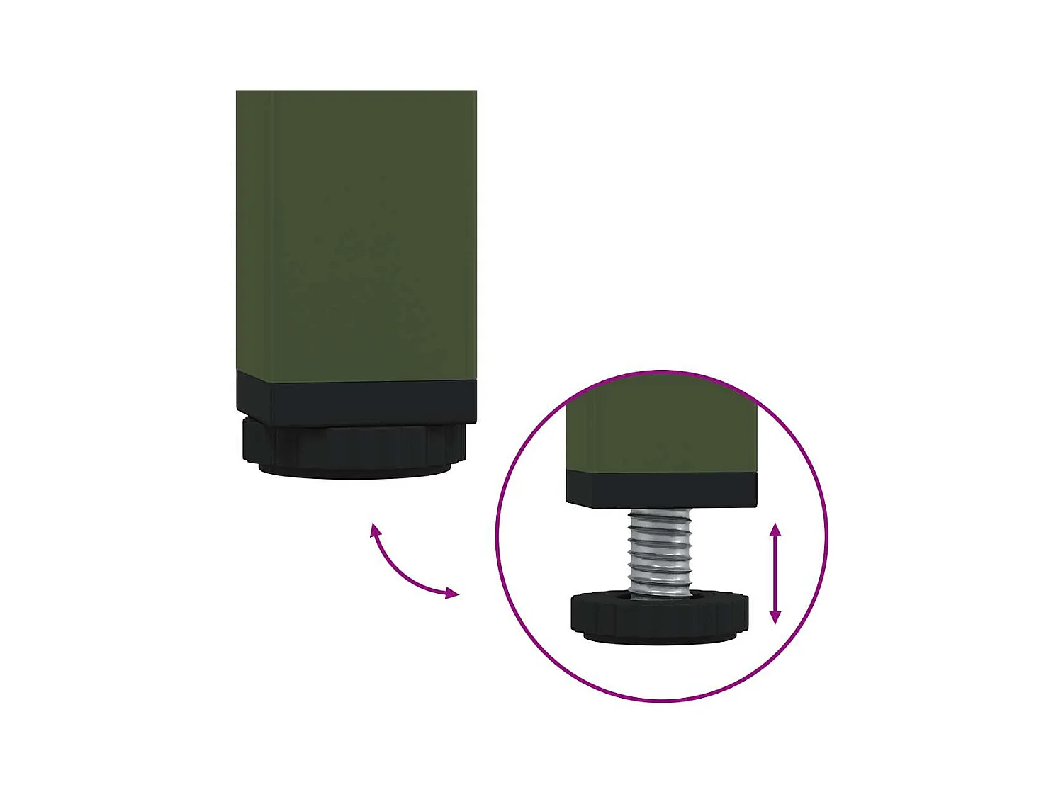 Meuble TV vert olive 202x39x43,5 cm acier laminé à froid