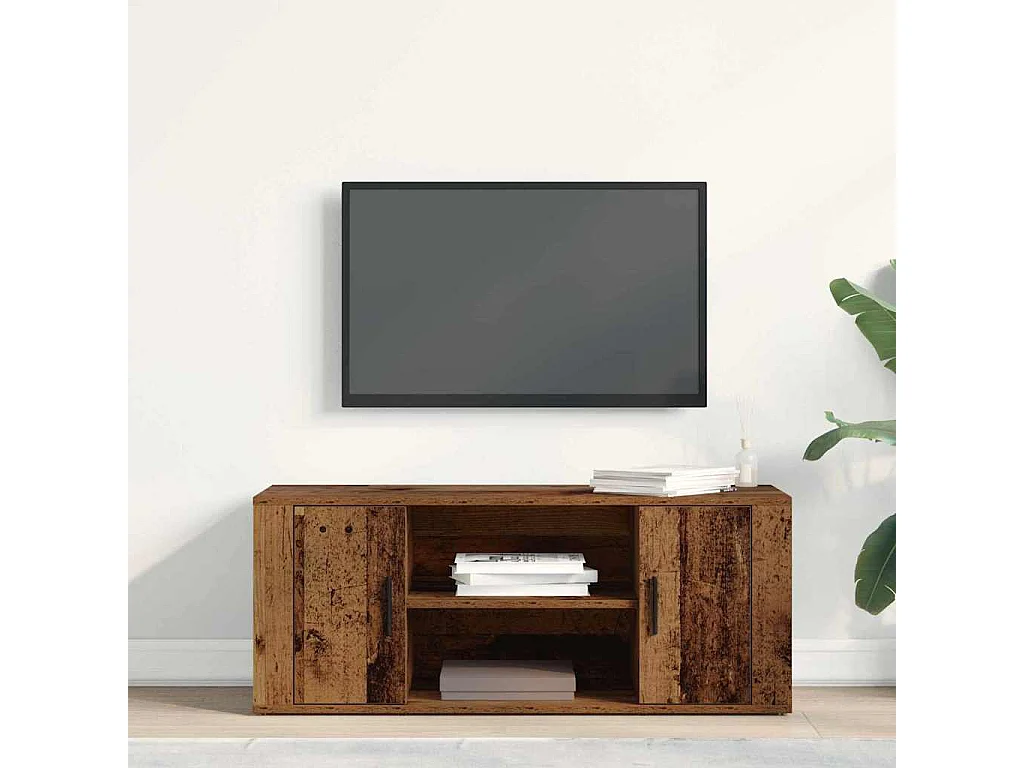 Meuble TV Bois ancien 100 x 35 x 40 cm Bois d'ingénierie