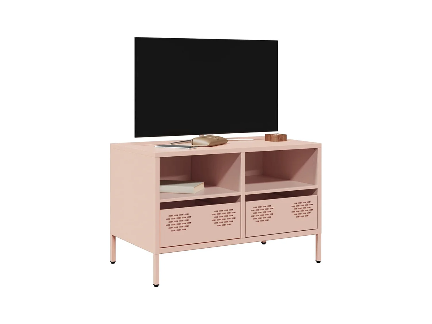 Mueble para TV acero laminado en frío rosa 68x39x43,5 cm