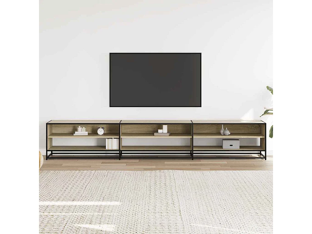 Meuble TV chêne sonoma 270x40x46 cm bois d'ingénierie