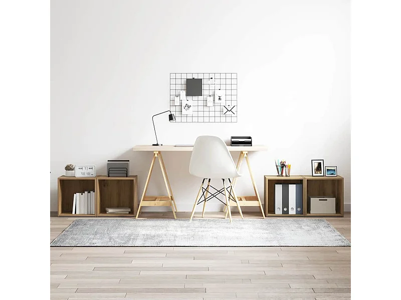 Meuble TV 4 pièces Marron 37 x 35 x 37 cm Bois d'ingénierie