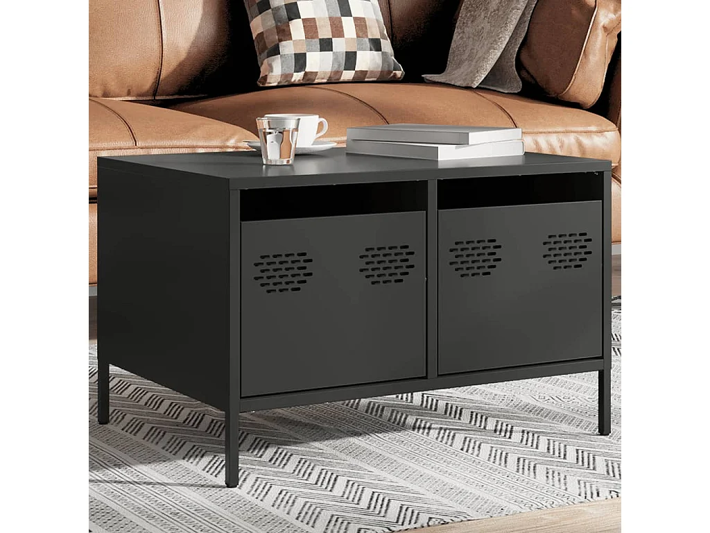 Móvel de TV 68x50x43,5 cm aço laminado a frio preto