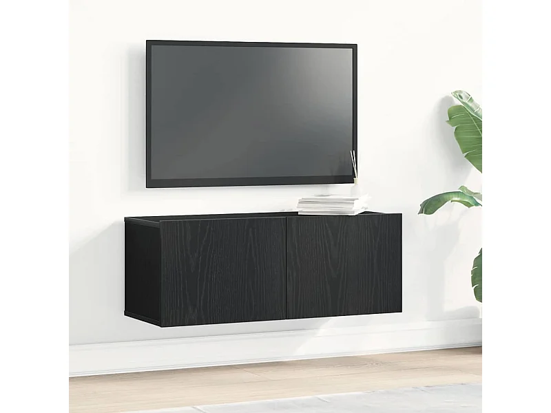 Meubles TV 2 pièces Chêne noir 80 x 30 x 30 cm Bois d'ingénierie