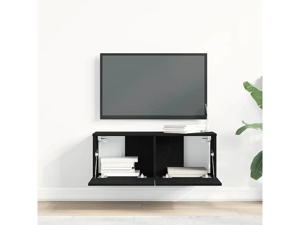 Meubles TV 2 pièces Chêne noir 80 x 30 x 30 cm Bois d'ingénierie