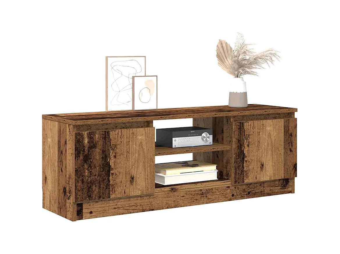 Tv-meubel 102x30x36 cm bewerkt hout oud houtkleurig