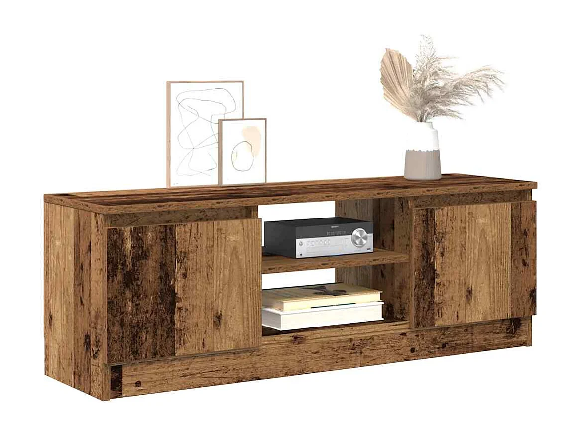 Meuble TV vieux bois 102x30x36 cm bois d'ingénierie