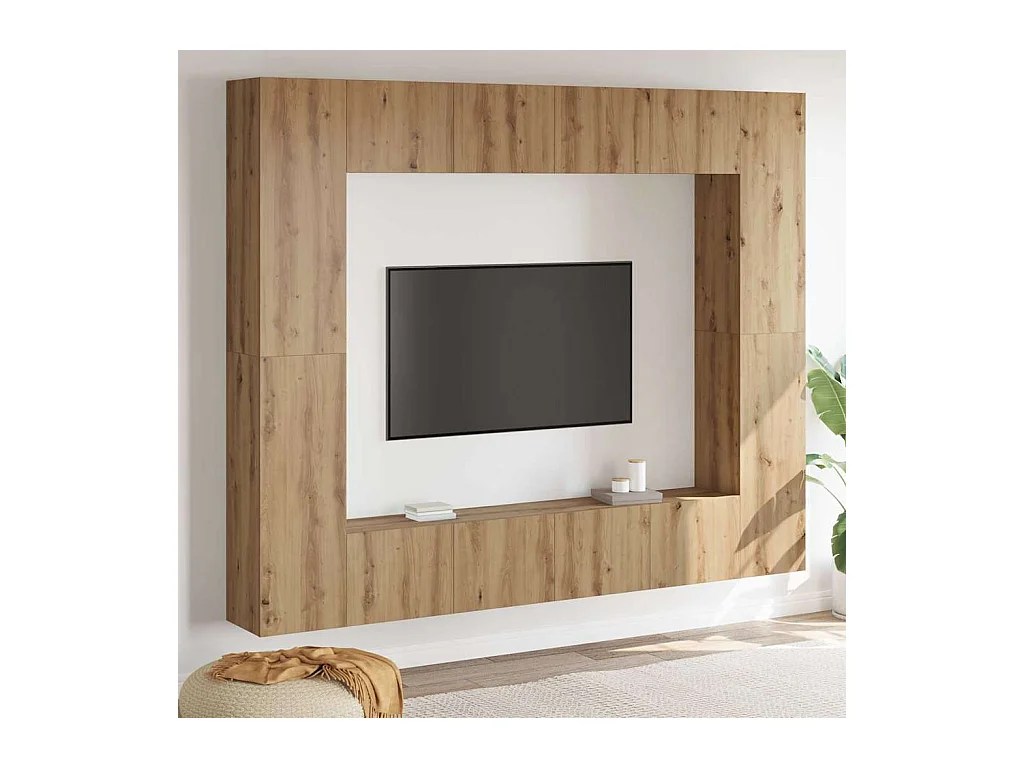 Gabinete para TV 8 peças Castanho 221 x 30 x 180 cm
