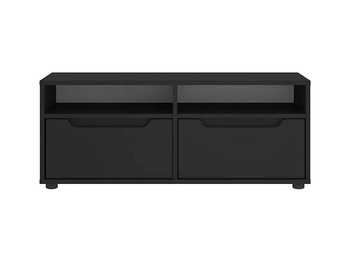 Meuble TV VISNES noir 100x40x38 cm bois d'ingénierie