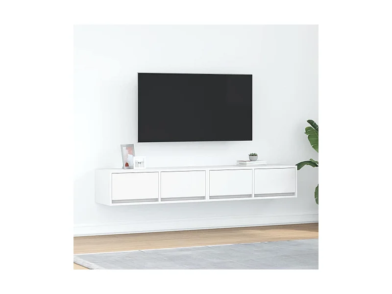 Meubles TV 2 pièces blanc 80x31x25,5 cm bois d'ingénierie