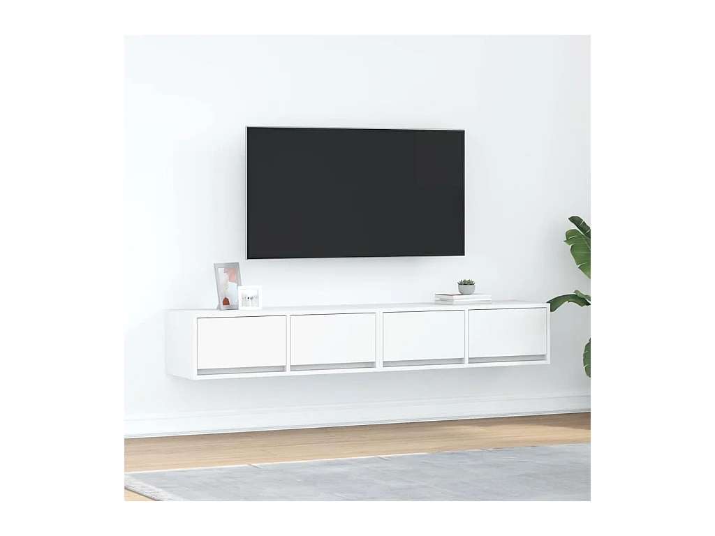 Meubles TV 2 pièces blanc 80x31x25,5 cm bois d'ingénierie