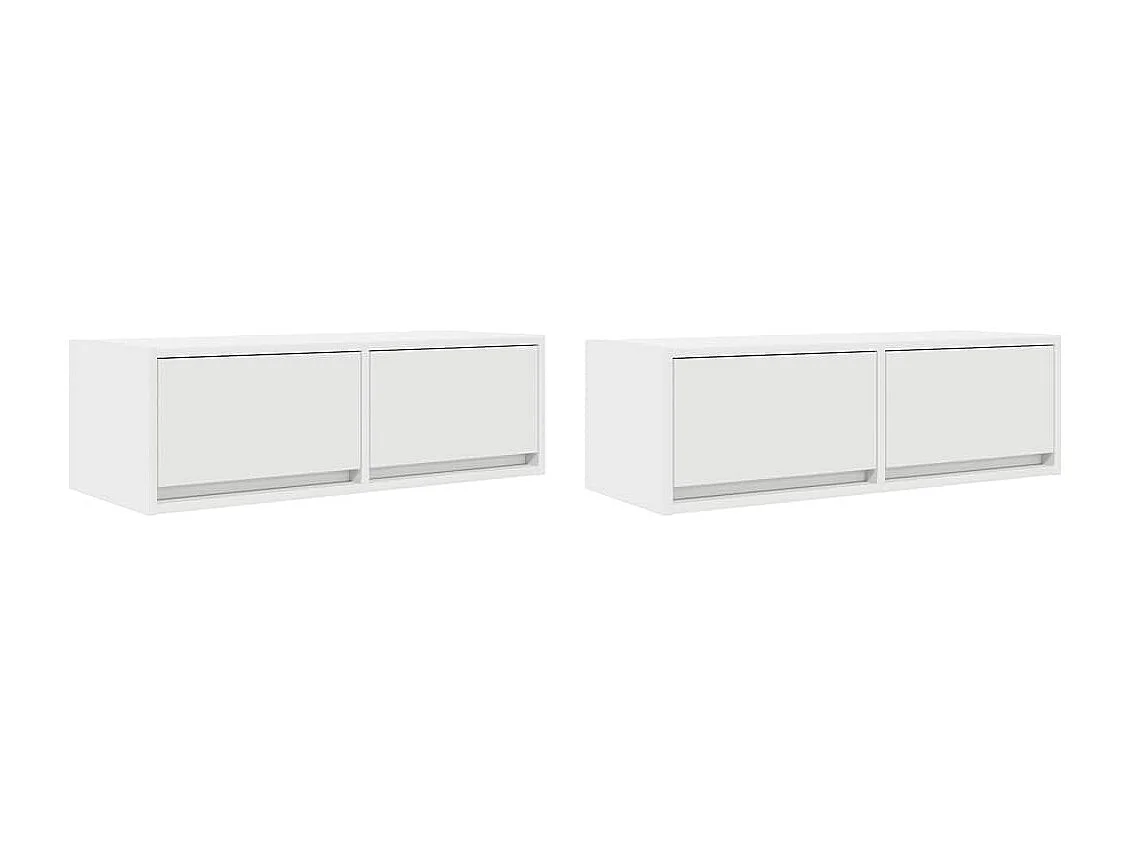 Meubles TV 2 pièces blanc 80x31x25,5 cm bois d'ingénierie