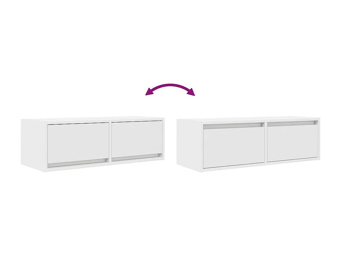 Meubles TV 2 pièces blanc 80x31x25,5 cm bois d'ingénierie