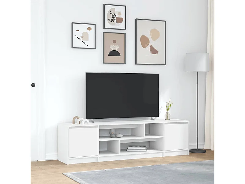 Meuble TV blanc 188,5x41x50 cm bois d'ingénierie