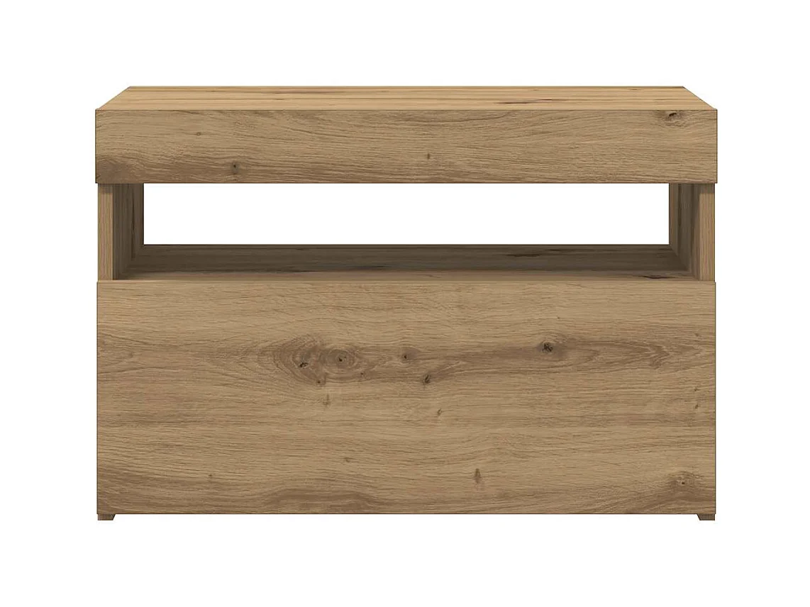 Meuble TV avec lumières LED chêne artisanal bois d'ingénierie