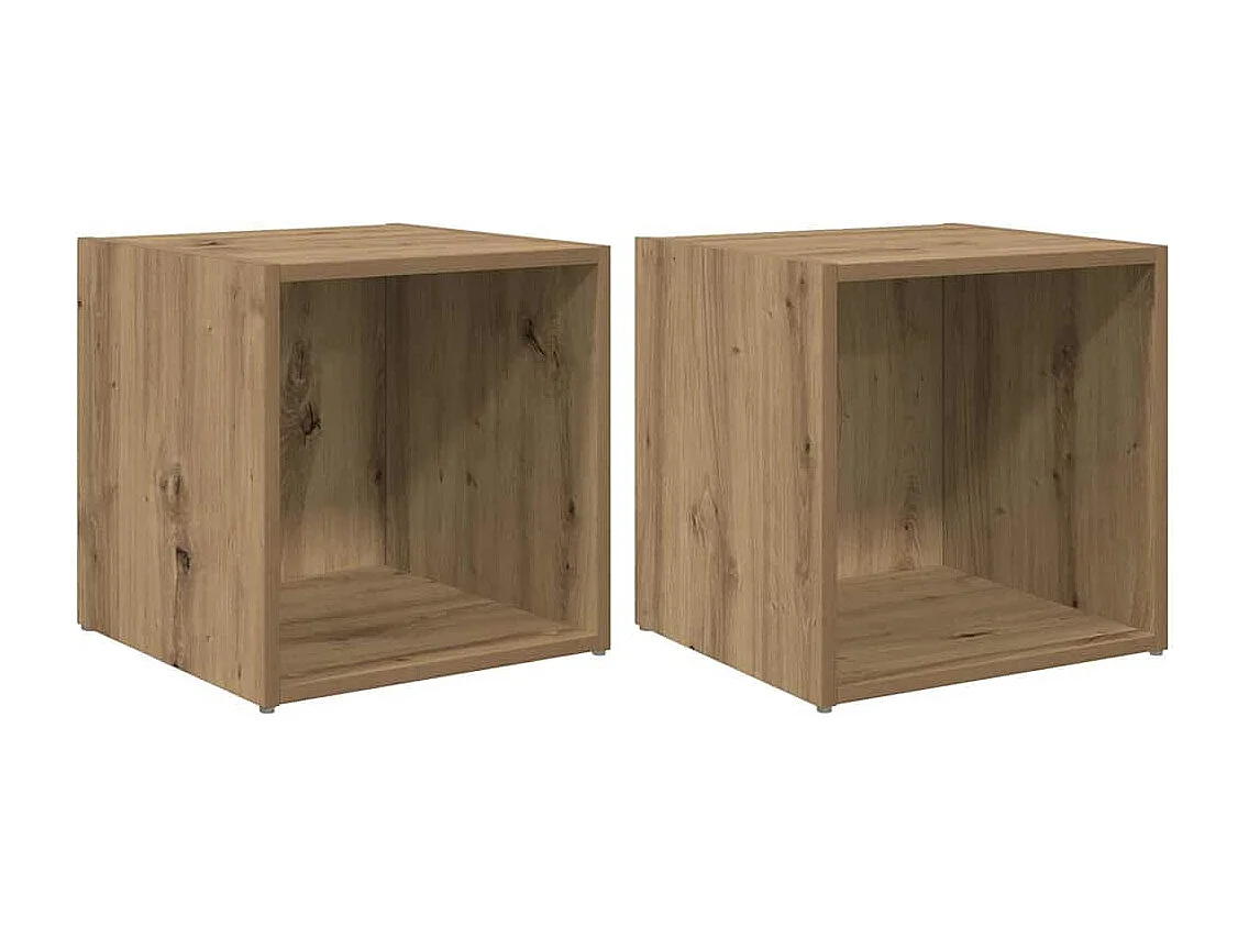 Meuble TV 2 pièces Marron 37 x 35 x 37 cm Bois d'ingénierie