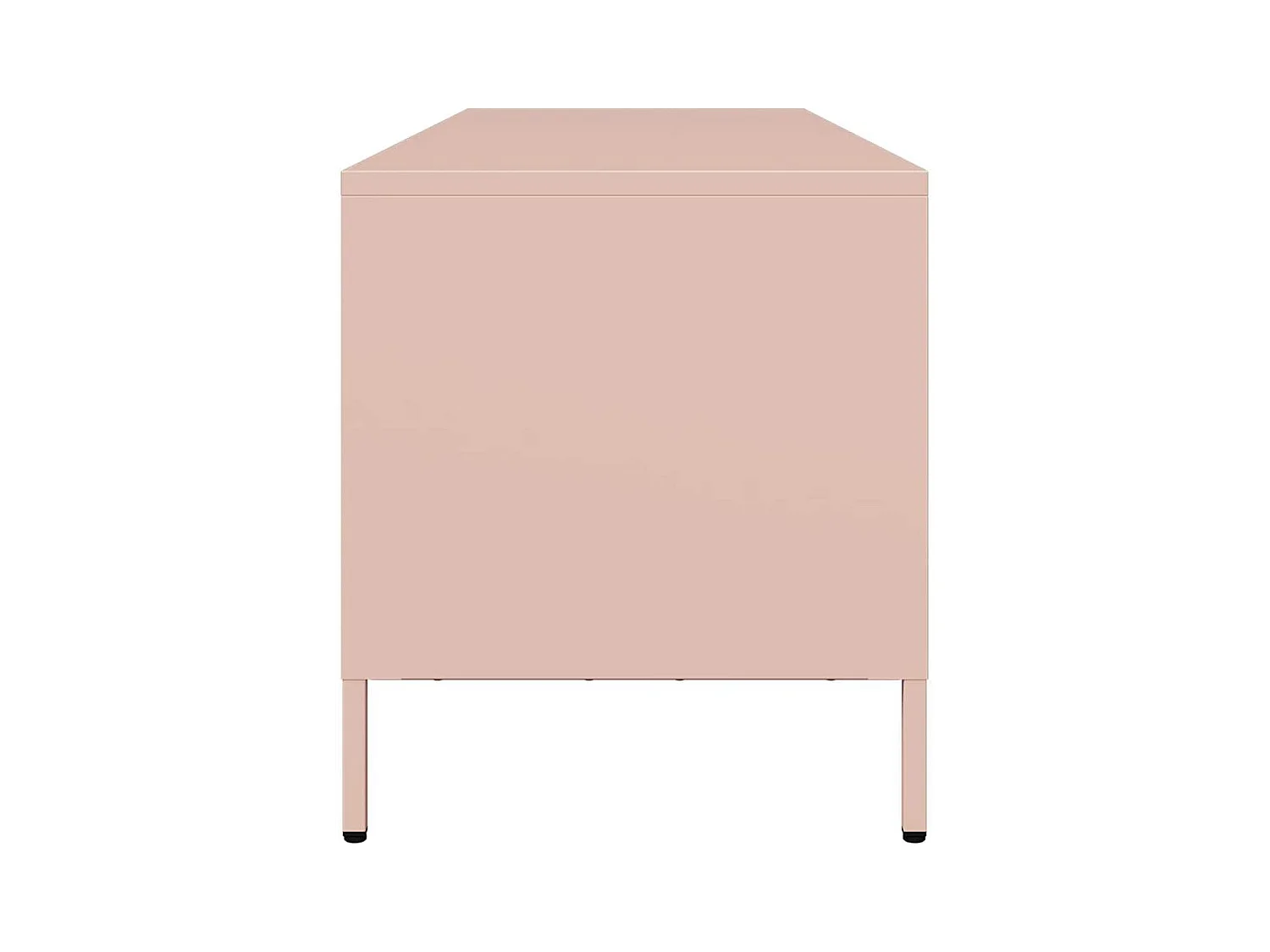 Meuble TV rose 135x39x43,5 cm acier laminé à froid