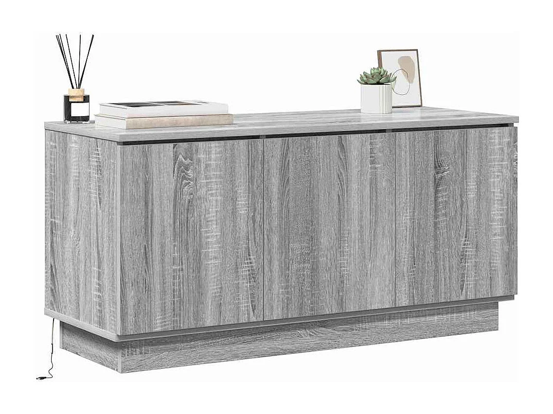 Meuble TV avec LED Sonoma gris 100 x 38 x 49 cm