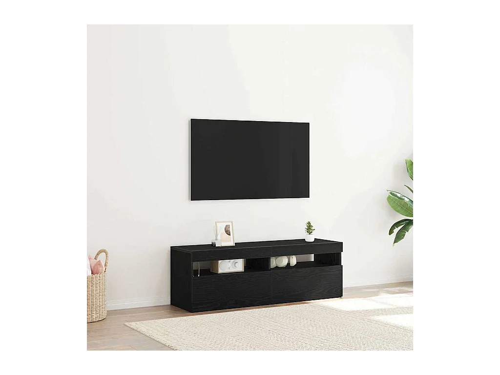 Meuble TV Noir 120 x 35 x 40 cm Bois d'ingénierie