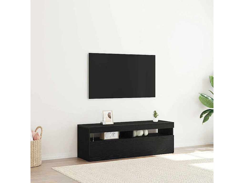 Meuble TV Noir 120 x 35 x 40 cm Bois d'ingénierie