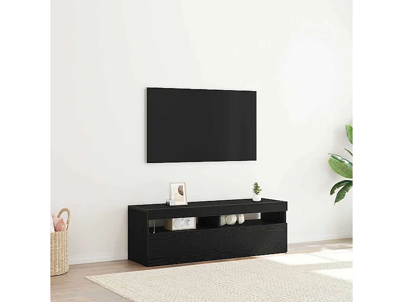 TV Kast Zwart 120 x 35 x 40 cm Bewerkt hout