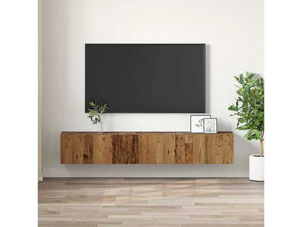 Gabinete de TV 3 pcs Marrón 60 x 30 x 30 cm