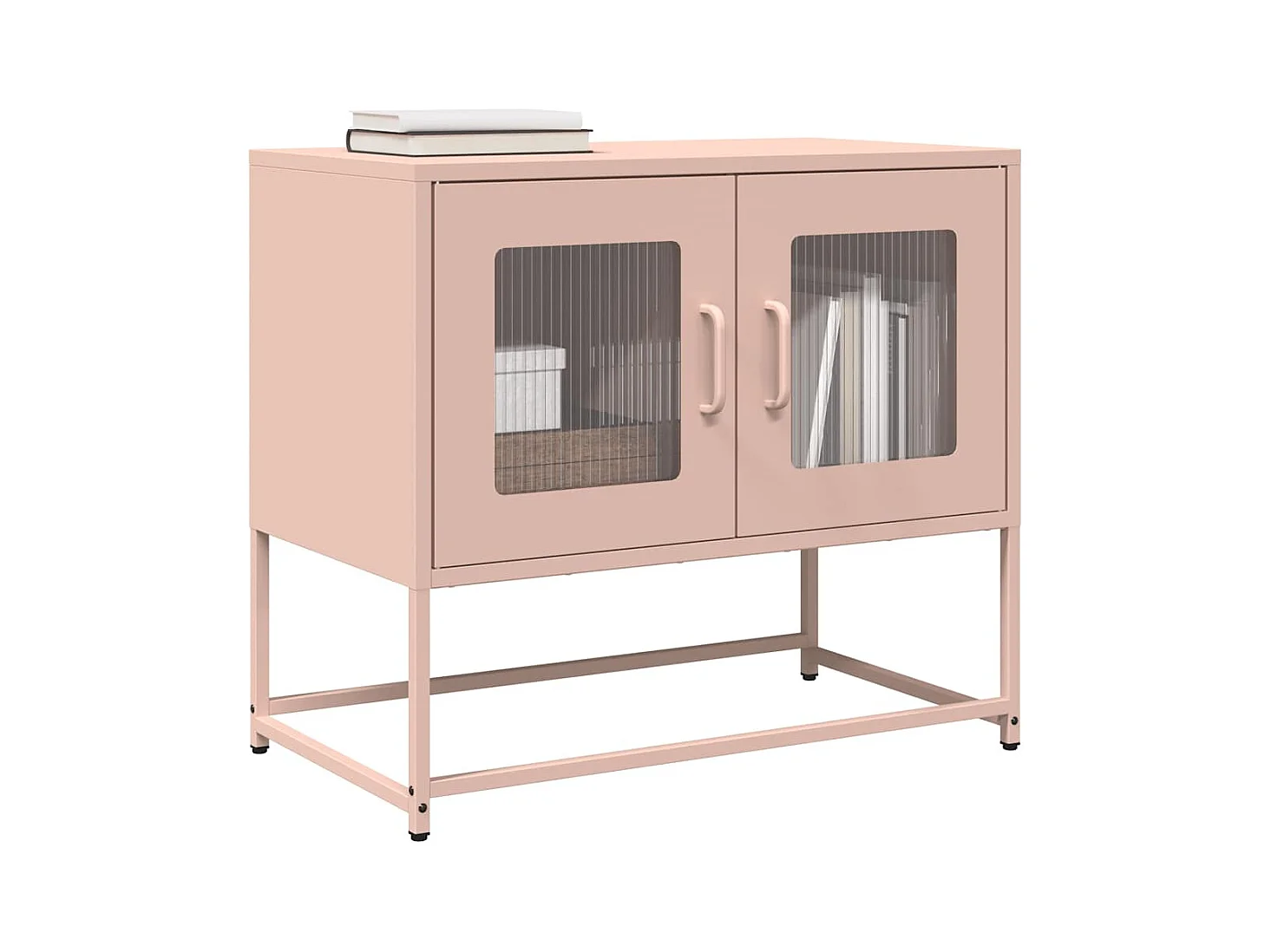Meuble TV rose 68x39x60,5 cm acier laminé à froid
