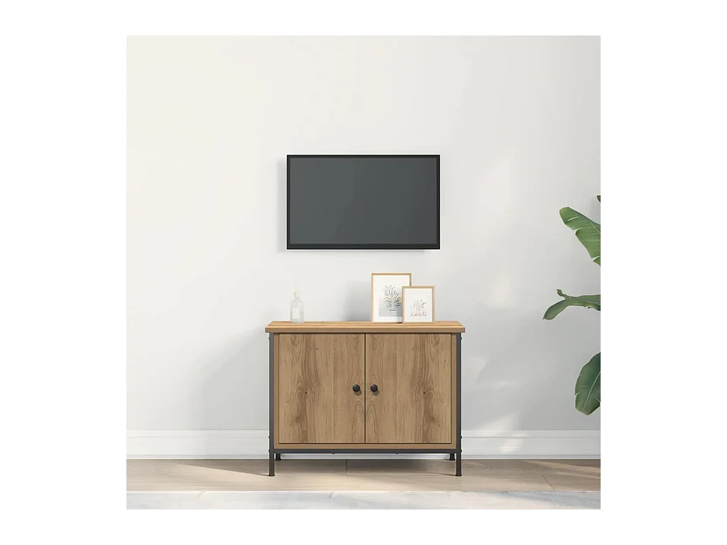 Meuble TV chêne artisanal 60 x 35 x 45 cm Bois d'ingénierie